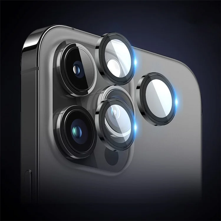 X-LEVEL AR-Spotlight Series For iPhone 14 Pro / 14 Pro Max Camera Lens Film Tempered Glass Lens Protector - Preto