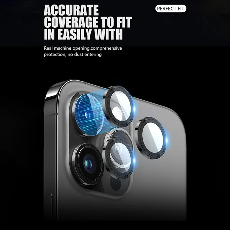 X-LEVEL AR-Spotlight Series For iPhone 14 Pro / 14 Pro Max Camera Lens Film Tempered Glass Lens Protector - Preto