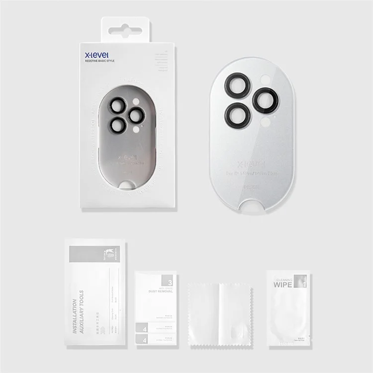 X-LEVEL AR-Spotlight Series For iPhone 14 Pro / 14 Pro Max Camera Lens Film Tempered Glass Lens Protector - Preto
