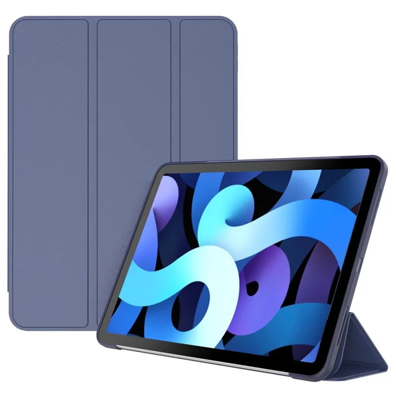 For iPad Air 11 (2026) / (2025) / (2024) / Air (2022) / (2020) Case Tri-Fold Stand PU Leather + TPU Tablet Cover - Dark Blue