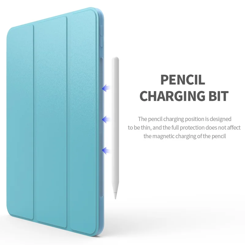 For iPad Air 11 (2026) / (2025) / (2024) / Air (2022) / (2020) Case Tri-Fold Stand PU Leather + TPU Tablet Cover - Dark Blue