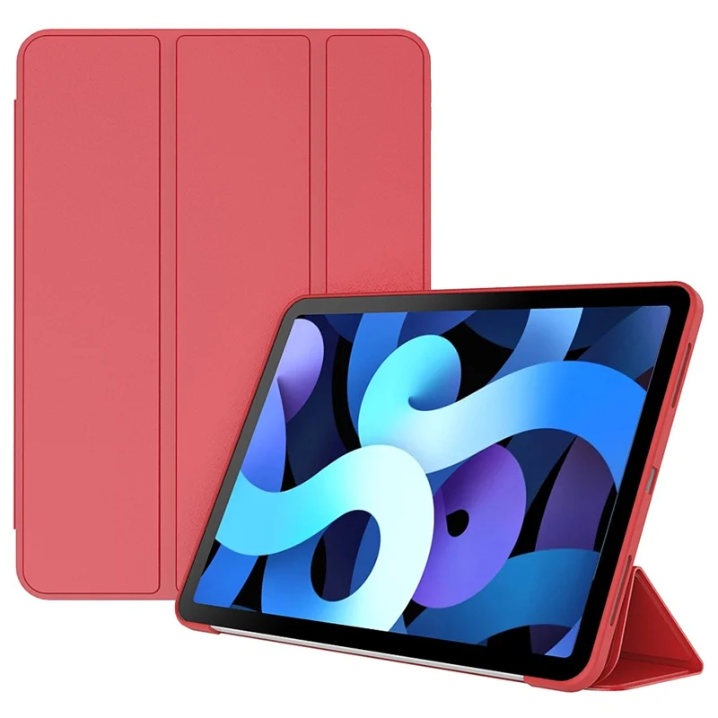 For iPad Air 11 (2026) / (2025) / (2024) / Air (2022) / (2020) Case Tri-Fold Stand PU Leather + TPU Tablet Cover - Red