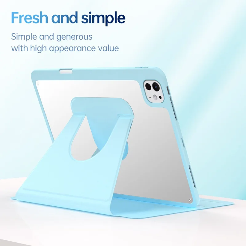 For iPad Pro 13 (2024) Case PU Leather Rotating Stand Tablet Cover with Pen Holder - Purple