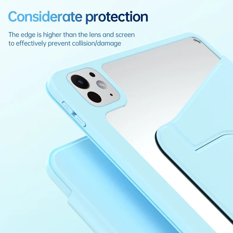 For iPad Pro 13 (2024) Case PU Leather Rotating Stand Tablet Cover with Pen Holder - Purple