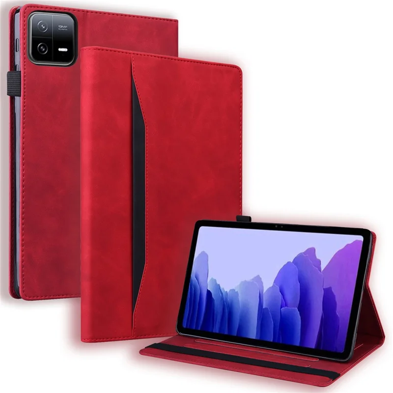 For Xiaomi Pad 6S Pro 12.4 PU Leather Business Stand Tablet Cover - Red