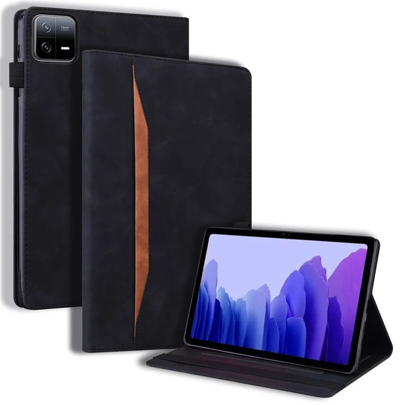 For Xiaomi Pad 6S Pro 12.4 PU Leather Business Stand Tablet Cover - Black