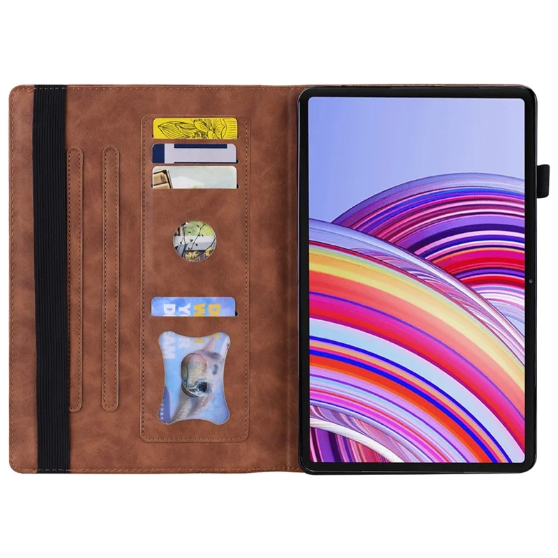 For Xiaomi Redmi Pad Pro / Redmi Pad Pro 5G / Poco Pad Case Card Slot PU Leather Stand Tablet Cover - Brown