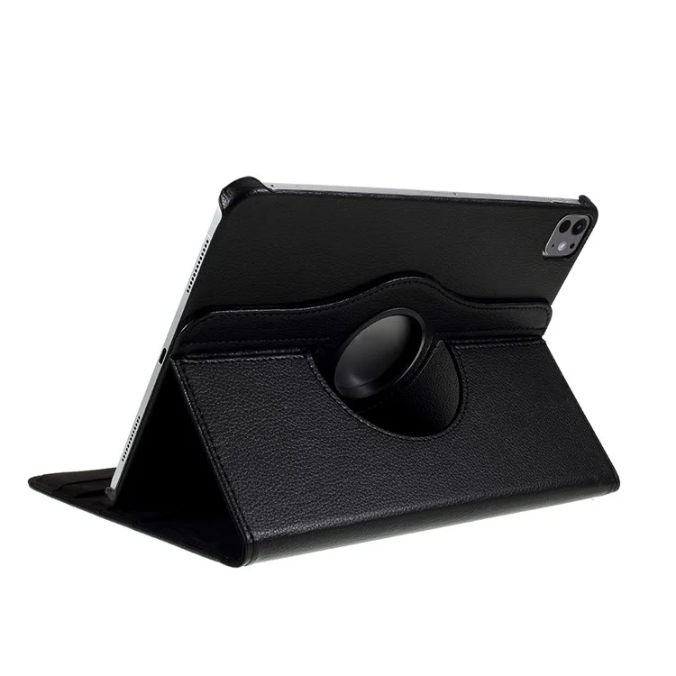 Pour iPad Pro 13 (2024) Étui en cuir PU Housse de tablette Rotation à 360 degrés - Noir