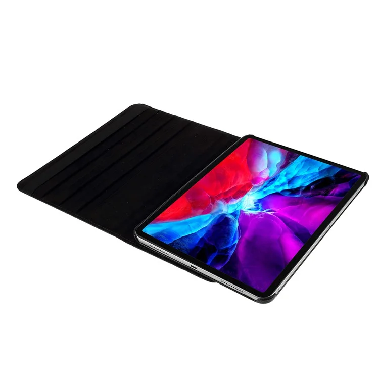 Pour iPad Pro 13 (2024) Étui en cuir PU Housse de tablette Rotation à 360 degrés - Noir