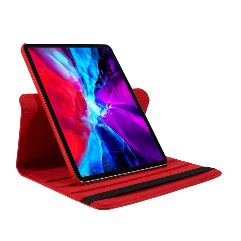 Voor iPad Pro 13 (2024) Hoesje PU Leren Tabletcover met 360-graden Draaistandaard - Rood