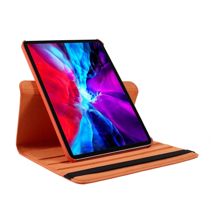 For iPad Pro 13 (2025) / 13 (2024) Case PU Leather Tablet Cover 360 Degree Rotating Stand - Orange