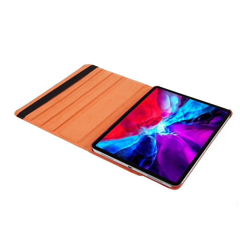 For iPad Pro 13 (2025) / 13 (2024) Case PU Leather Tablet Cover 360 Degree Rotating Stand - Orange