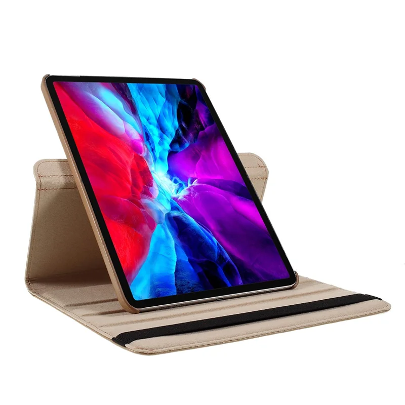 For iPad Pro 13 (2025) / 13 (2024) Case PU Leather Tablet Cover 360 Degree Rotating Stand - Gold