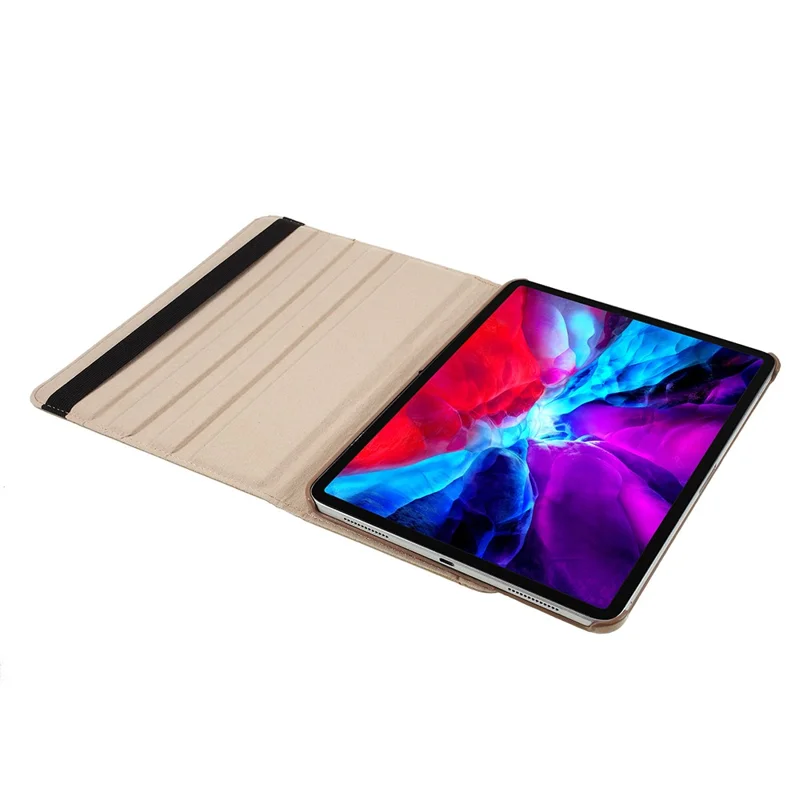 For iPad Pro 13 (2025) / 13 (2024) Case PU Leather Tablet Cover 360 Degree Rotating Stand - Gold