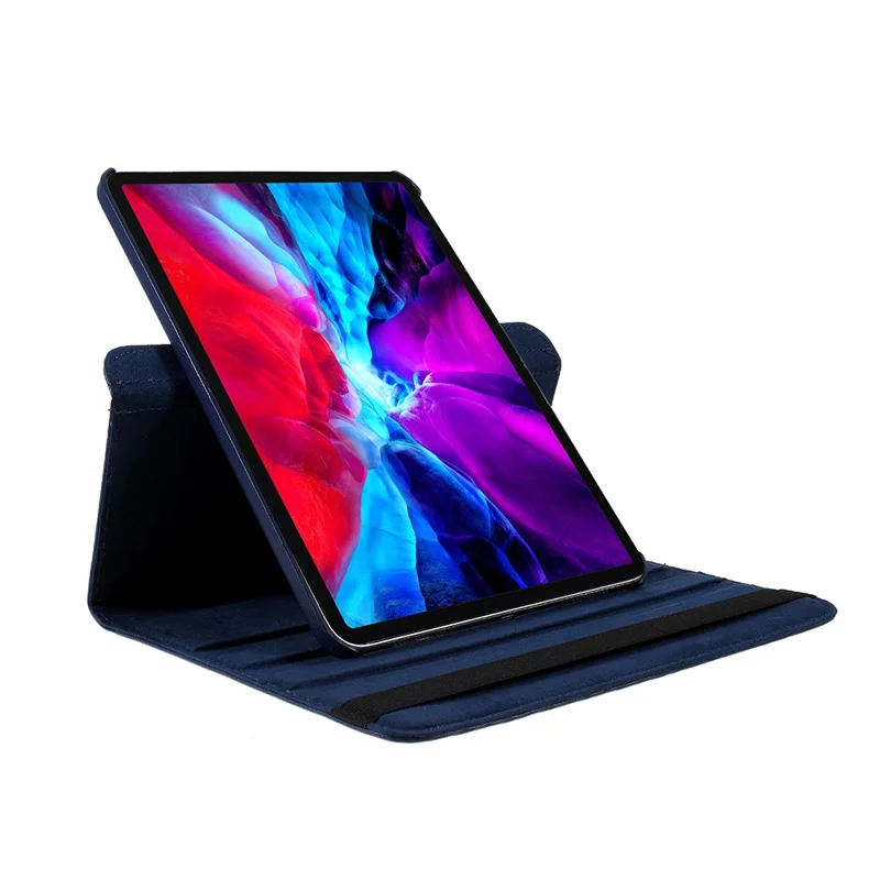 For iPad Pro 13 (2025) / 13 (2024) Case PU Leather Tablet Cover 360 Degree Rotating Stand - Dark Blue