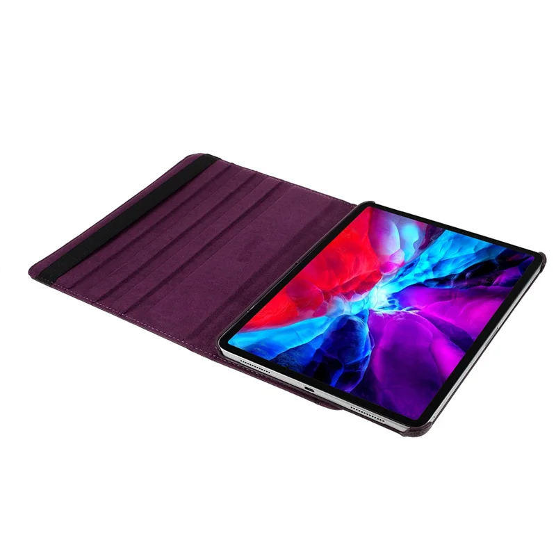 For iPad Pro 13 (2025) / 13 (2024) Case PU Leather Tablet Cover 360 Degree Rotating Stand - Purple