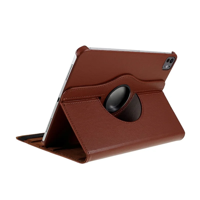 For iPad Pro 13 (2025) / 13 (2024) Case PU Leather Tablet Cover 360 Degree Rotating Stand - Brown