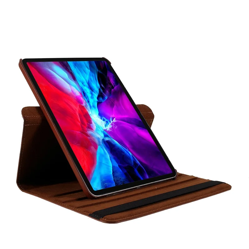 For iPad Pro 13 (2025) / 13 (2024) Case PU Leather Tablet Cover 360 Degree Rotating Stand - Brown