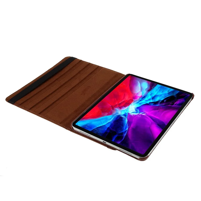 For iPad Pro 13 (2025) / 13 (2024) Case PU Leather Tablet Cover 360 Degree Rotating Stand - Brown