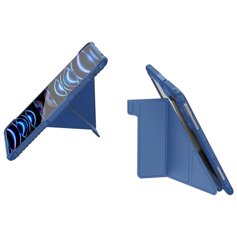 NILLKIN Bumper Leather Case Pro for iPad Pro 13 (2025) / 13 (2024) Tablet Cover Anti-Fall Auto Wake / Sleep Case - Blue