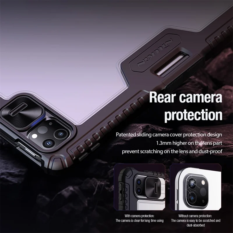 NILLKIN Bumper Leather Case Pro for iPad Pro 13 (2025) / 13 (2024) Tablet Cover Anti-Fall Auto Wake / Sleep Case - Blue