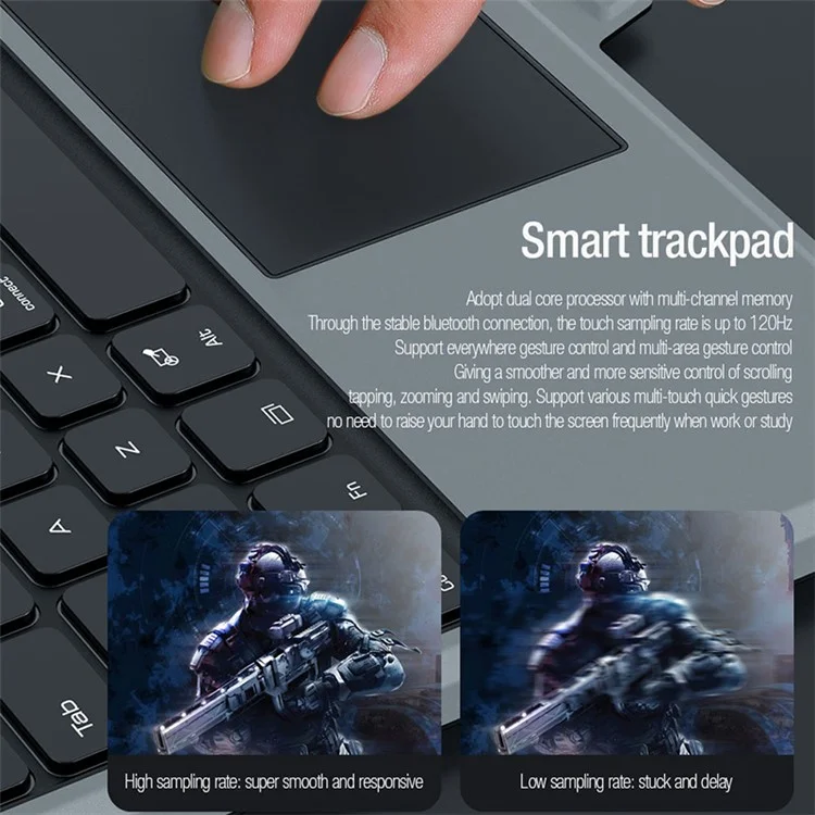 NILLKIN For Samsung Galaxy Tab S9 FE+ Tablet Case with Detachable Bluetooth-compatible Keyboard (Backlight Version)