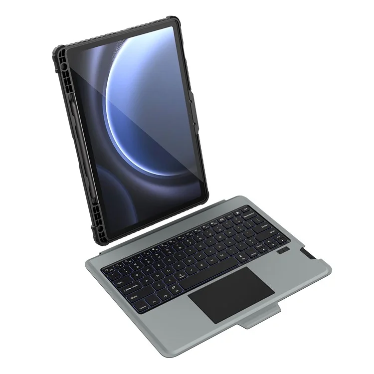 NILLKIN For Samsung Galaxy Tab S9 FE+ Tablet Case with Detachable Bluetooth-compatible Keyboard (Backlight Version)