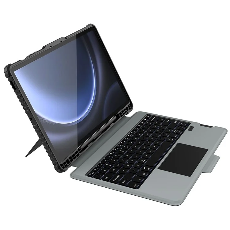 NILLKIN For Samsung Galaxy Tab S9 FE+ Tablet Case with Detachable Bluetooth-compatible Keyboard (Backlight Version)