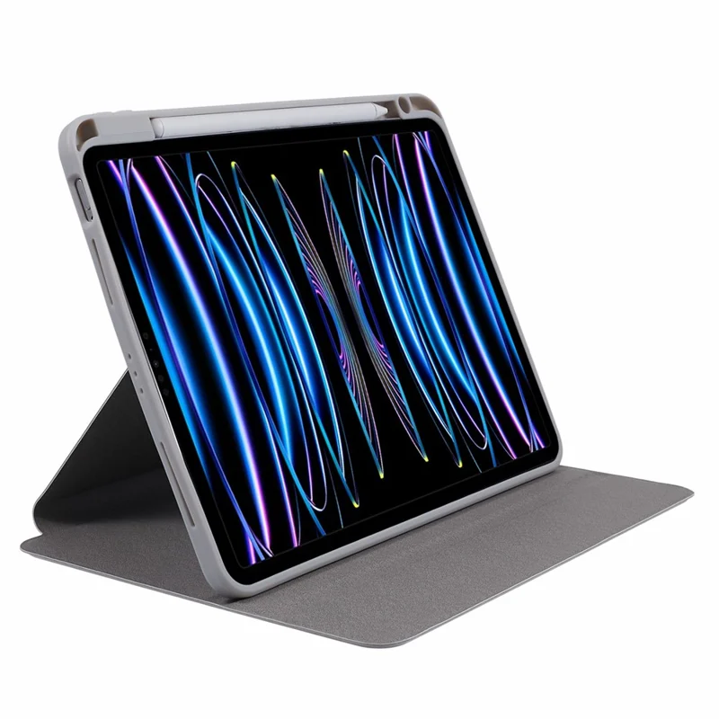 Funda para iPad Air 13 (2024) Magnética Desmontable Cubierta de Tableta de Cuero PU con Ranura para Bolígrafo - Gris