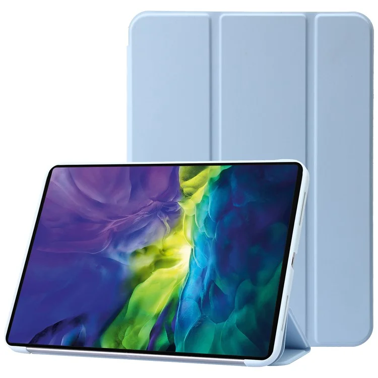 Para iPad Air 11 (2024) Caso Textura Favo de Mel Tri-Fold Stand Capa de Couro para Tablet - Azul Bebê