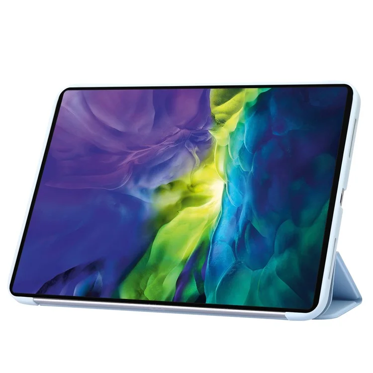 Para iPad Air 11 (2024) Caso Textura Favo de Mel Tri-Fold Stand Capa de Couro para Tablet - Azul Bebê