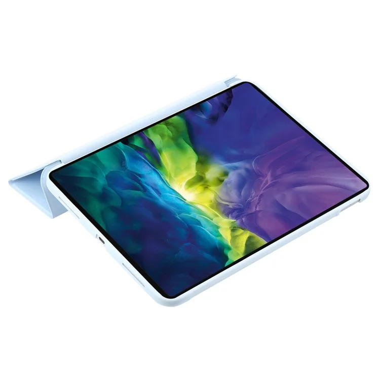 Para iPad Air 11 (2024) Caso Textura Favo de Mel Tri-Fold Stand Capa de Couro para Tablet - Azul Bebê