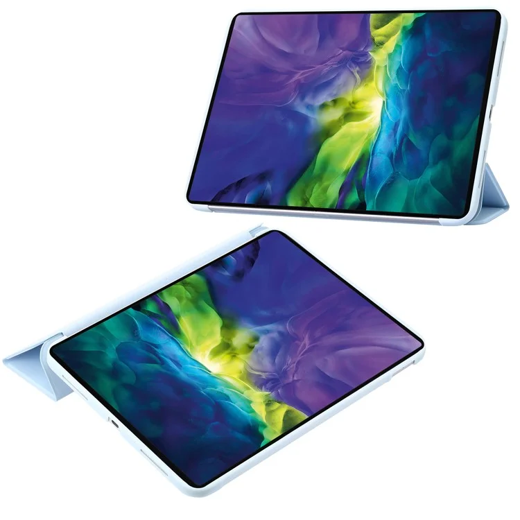 Para iPad Air 11 (2024) Caso Textura Favo de Mel Tri-Fold Stand Capa de Couro para Tablet - Azul Bebê