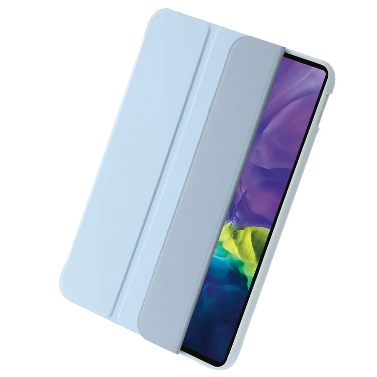 Para iPad Air 11 (2024) Caso Textura Favo de Mel Tri-Fold Stand Capa de Couro para Tablet - Azul Bebê