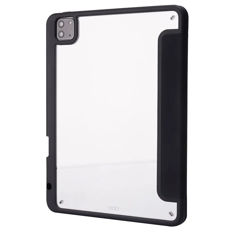 Capa para iPad Pro 11 (2024) Origami Stand Capa inteligente de couro com suporte para caneta - Preto