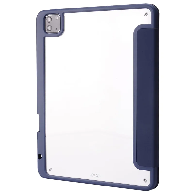 Für iPad Pro 13 (2024) Hülle Origami-Ständer Ledertablett-Cover mit Auto-Wake/Sleep - Dunkelblau