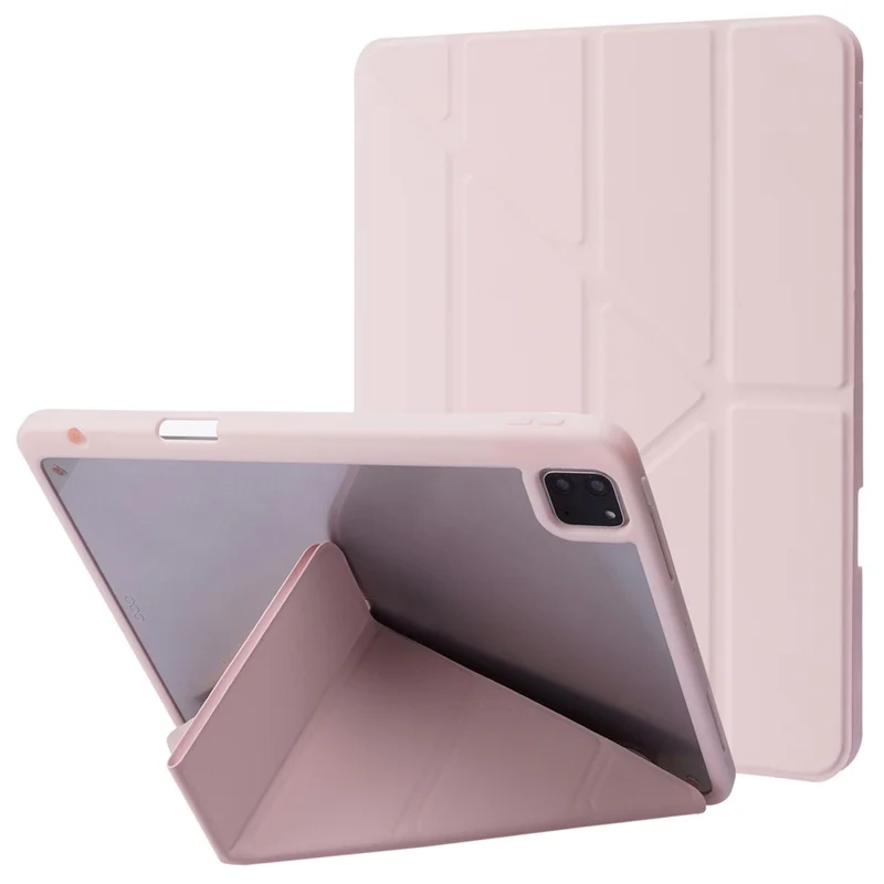 For iPad Pro 13 (2025) / 13 (2024) Case Origami Stand Leather Tablet Cover with Auto Wake / Sleep -  Pink