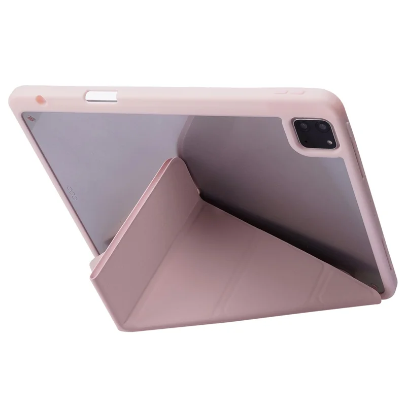 For iPad Pro 13 (2025) / 13 (2024) Case Origami Stand Leather Tablet Cover with Auto Wake / Sleep -  Pink