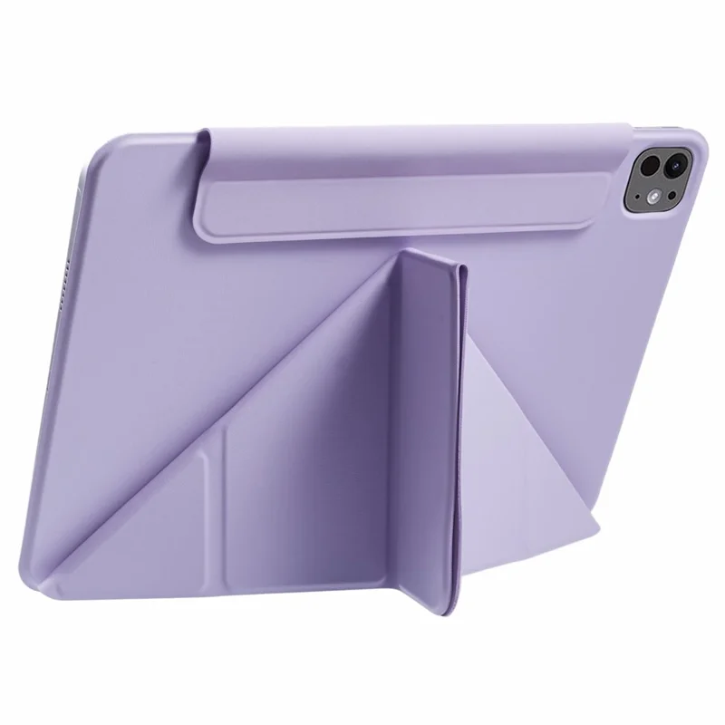 For iPad Pro 11 (2024) Tablet Cover Magnetic PU Leather Protective Case with Stand - Purple
