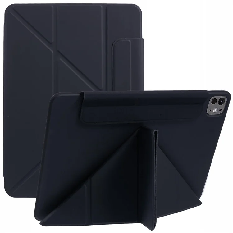 Para iPad Pro 11 (2024) Capa Protetora Magnética de Couro PU - Preto