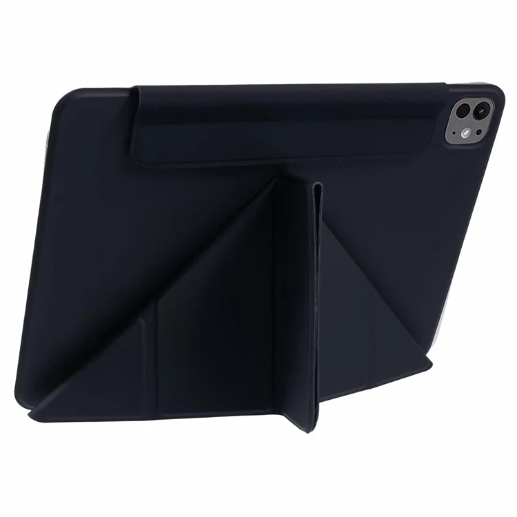 Para iPad Pro 11 (2024) Capa Protetora Magnética de Couro PU - Preto