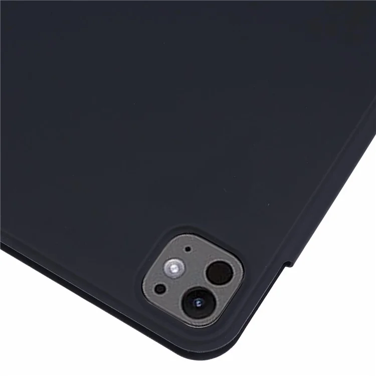 Para iPad Pro 11 (2024) Capa Protetora Magnética de Couro PU - Preto