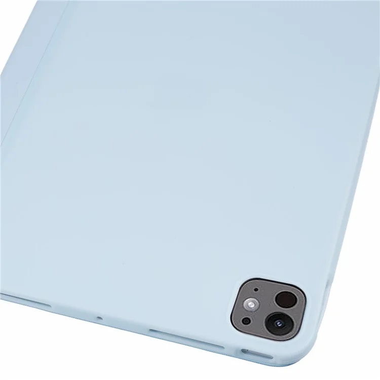 Für iPad Pro 11 (2024) Case Tri-Fold Stand PU Leder + TPU Smart Cover - Baby Blau