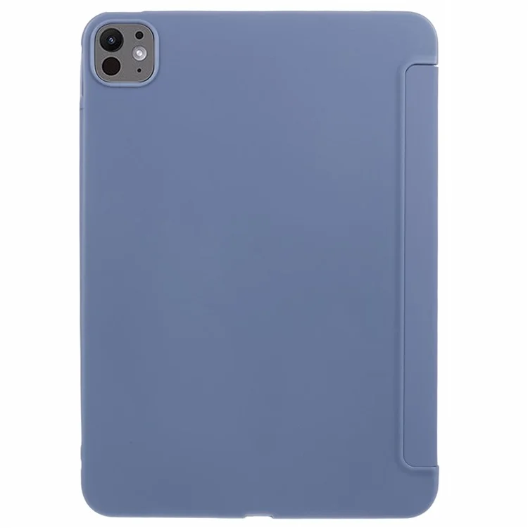 Para o iPad Pro 11 (2024) Estojo Tri-Fold Stand PU Leather + TPU Smart Cover - Azul Escuro