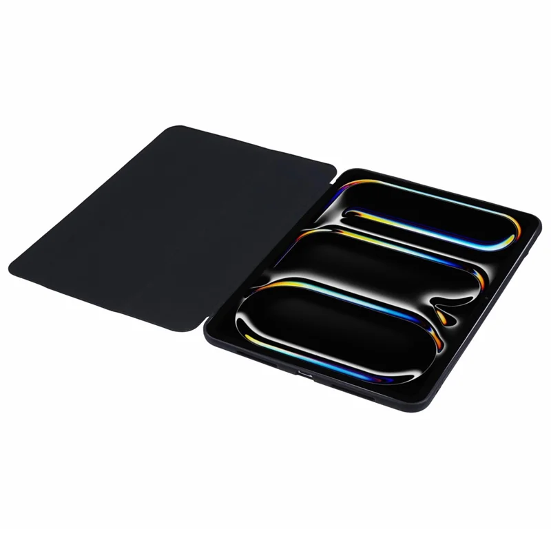 For iPad Pro 11 (2025) / (2024) Case Tri-Fold Stand PU Leather + TPU Smart Cover - Black