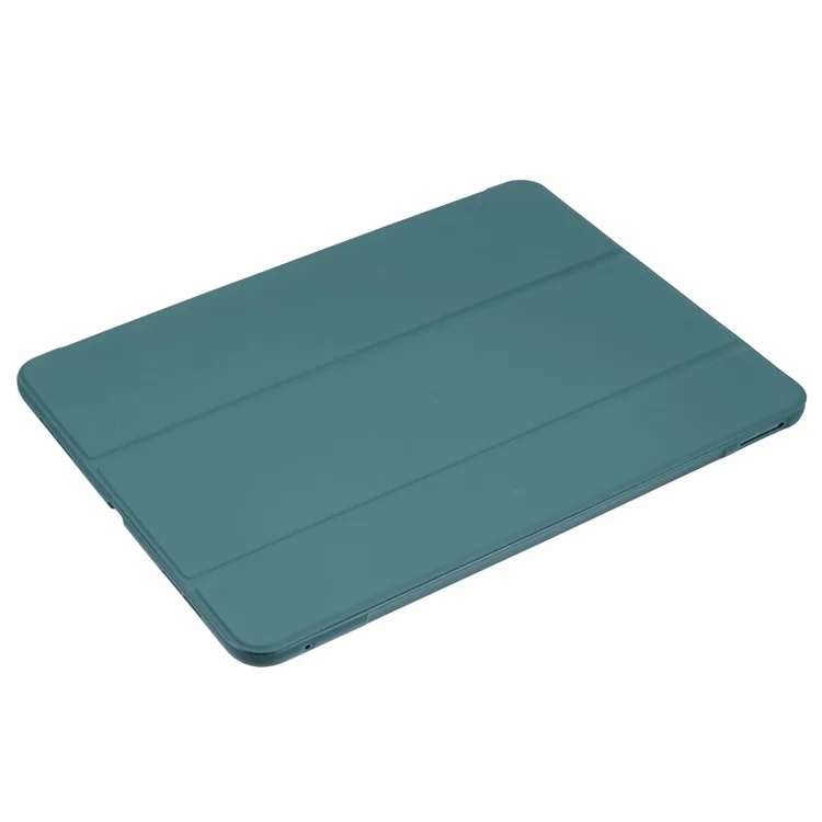 For iPad Pro 13 (2024) Case PU Leather Tri-Fold Stand Tablet Cover Auto Wake / Sleep - Midnight Green