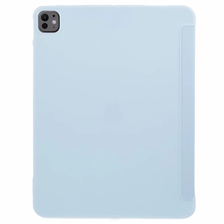 Per iPad Pro 13 (2024) Custodia in Pelle PU Tri-Fold Stand Tablet Cover Auto Wake / Sleep - Baby Blue
