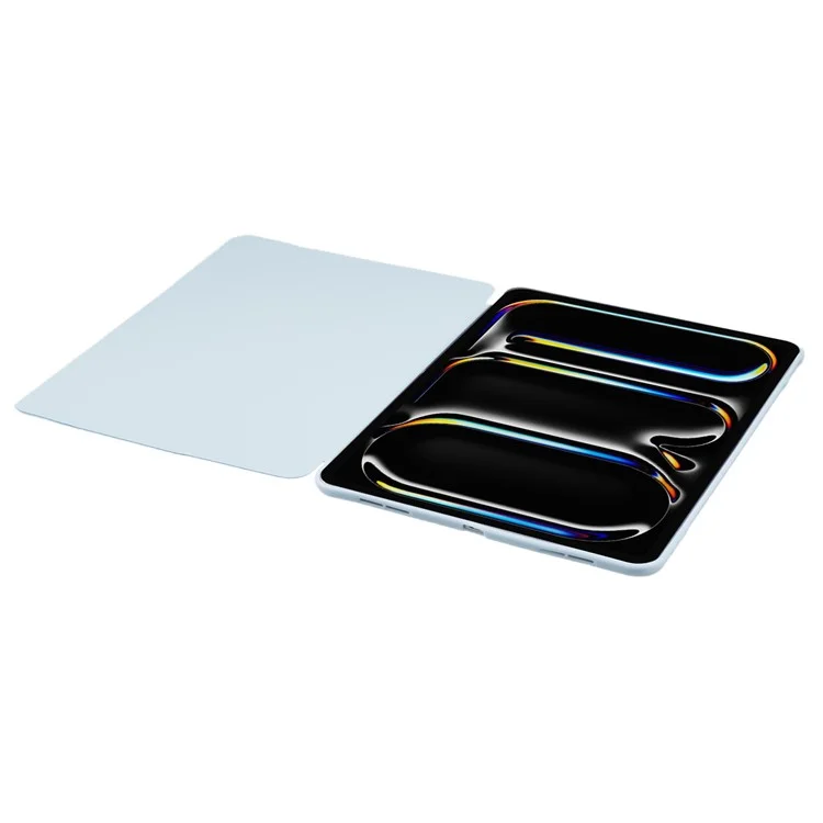 Per iPad Pro 13 (2024) Custodia in Pelle PU Tri-Fold Stand Tablet Cover Auto Wake / Sleep - Baby Blue