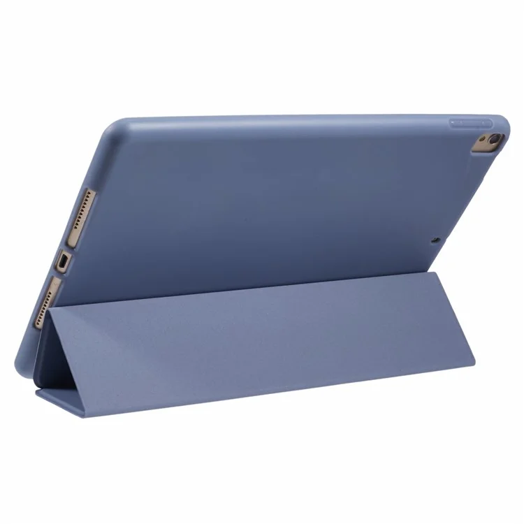 For iPad 10.2 (2021) / (2019) / (2020) / Pro 10.5-inch (2017) Case Tri-Fold Stand PU Leather + TPU Tablet Cover - Dark Blue