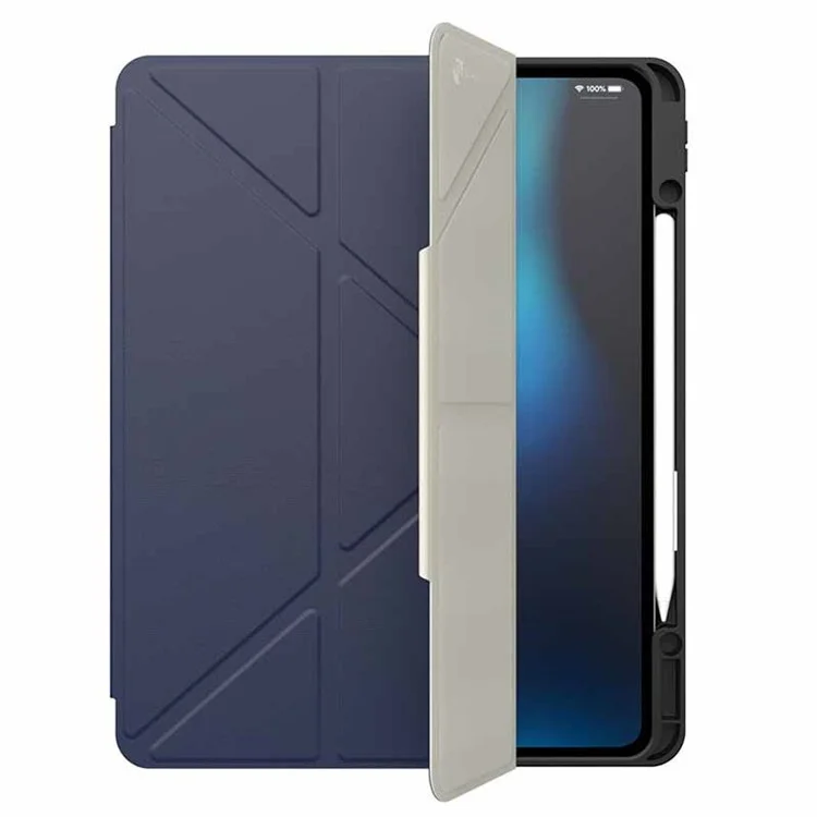 JTLEGEND Para iPad Pro 13 (2024) Capa Origami Stand PU Couro Inteligente Capa com Suporte para Lápis - Índigo